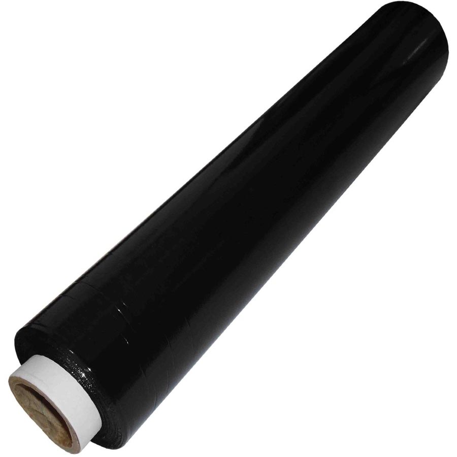 1 OR 2 ROLLS OF BLACK STRONG PALLET STRETCH SHRINK WRAP 25mu 500mm x 250m 