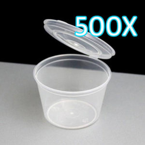 500x 2oz Clear Plastic Containers Tubs with Separate Lids Food Safe Takeaway