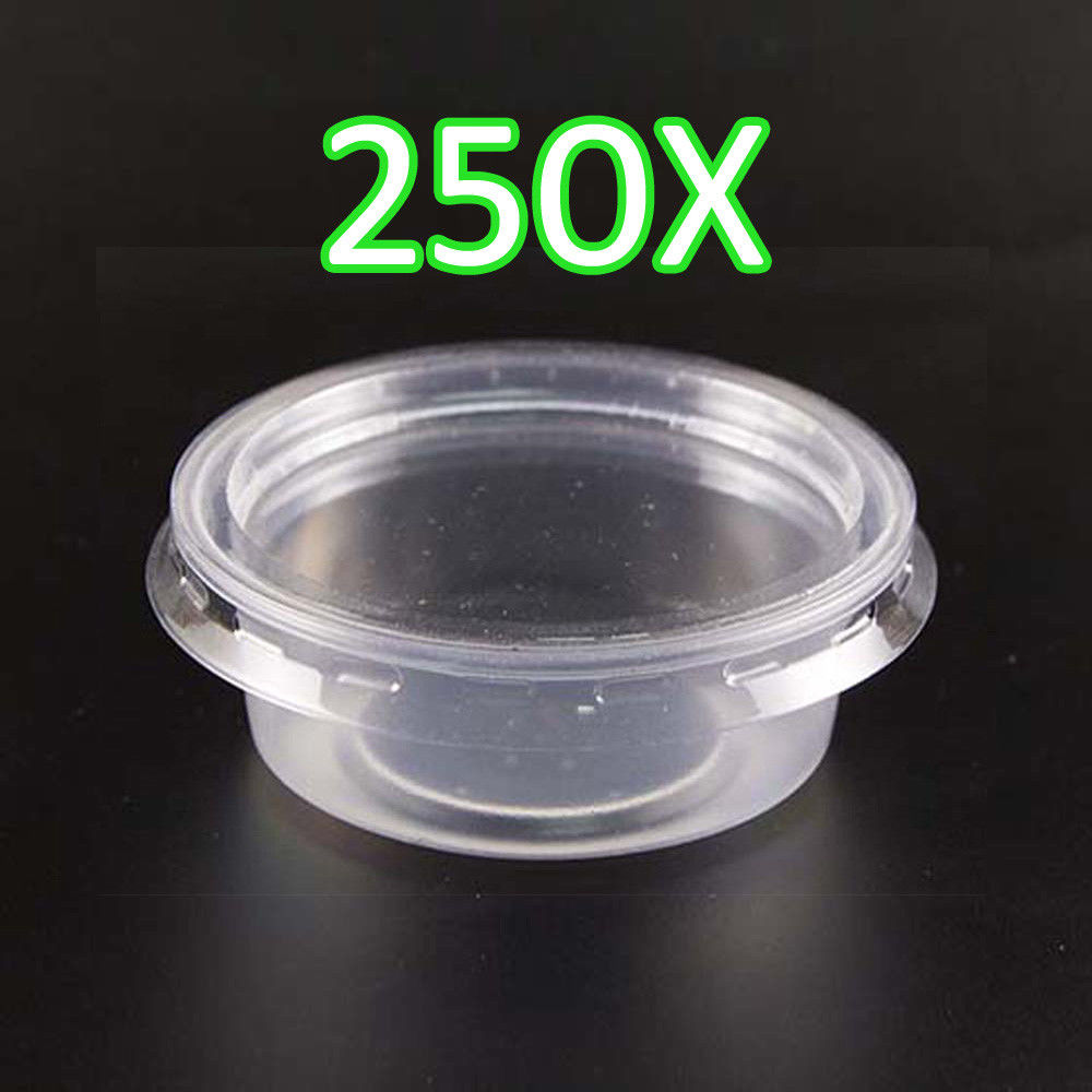 Details about   250X 4oz Clear Plastic Containers Tubs with Attached Lids Food Safe Takeaway 