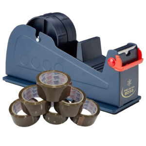 6X BROWN TAPE ROLLS 48mm X 66m + 1 X 50mm Multi-roll Bench Tape Dispenser NEW